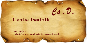 Csorba Dominik névjegykártya