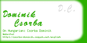 dominik csorba business card
